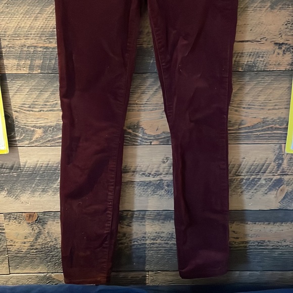 SANDWICH Burgundy Velour Velvet Slim Straight Leg Pants Pull On EU 38 - Picture 6 of 6